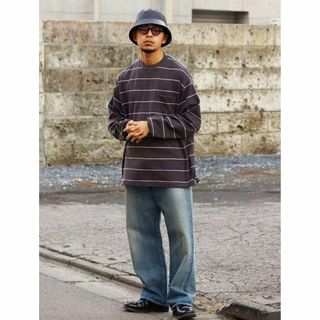 marka - 【美品】marka 22aw BORDER TEE L/S チャコール 2の通販 by