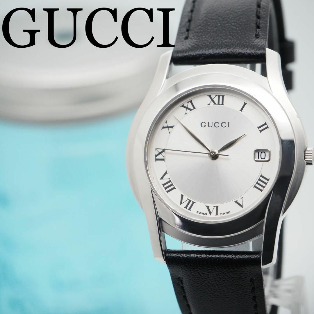 294【新品バンド】GUCCI グッチ時計 メンズ腕時計 ホワイト ブラック-