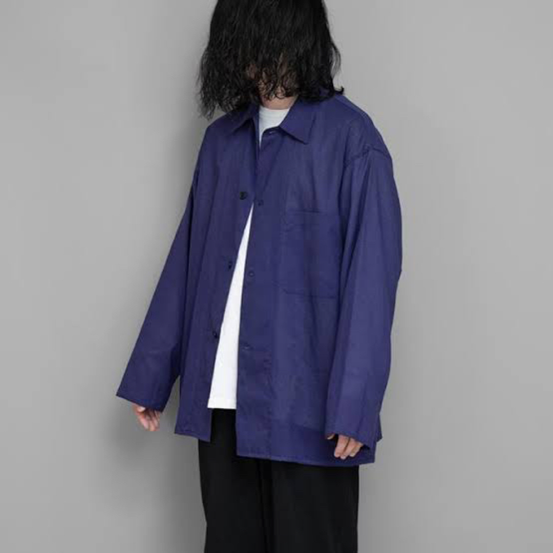 【美品】COMOLI 　空紡オックス シャツジャケット Loyal Blue