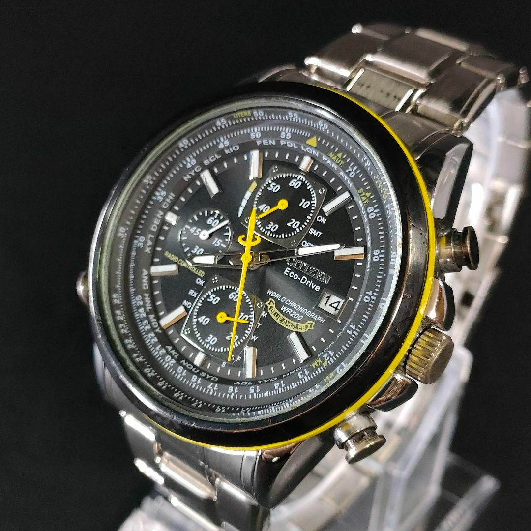 【新発売】 美品【稼働品】CITIZEN　シチズンプロマスター　ブラック　イエロー　ソーラー 腕時計(アナログ)