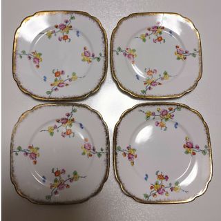 ロイヤルアルバート(ROYAL ALBERT)のロイヤル·アルバート Japanese Plumケーキ 皿 4枚 ヴィンテージ(食器)