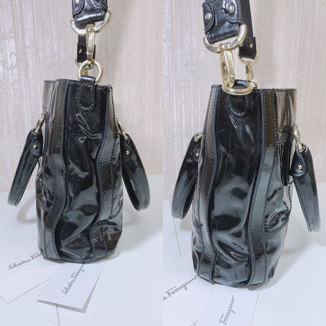 Salvatore Ferragamo エナメル 2wayバッグ　美品 2