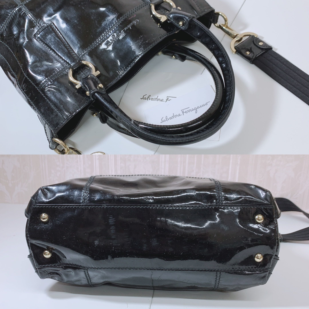 Salvatore Ferragamo エナメル 2wayバッグ　美品 3