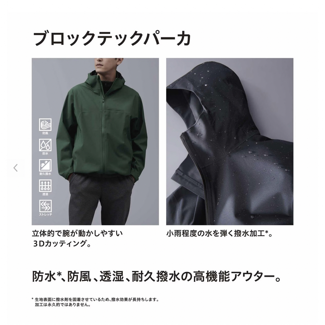 UNIQLO ユニクロ ブロックテックパーカ ネイビー XL 防水