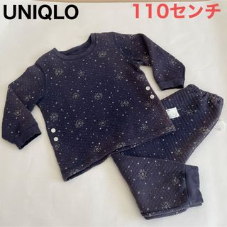 ユニクロ(UNIQLO)の【UNIQLO】110センチ　キルトパジャマ　ネイビー(パジャマ)