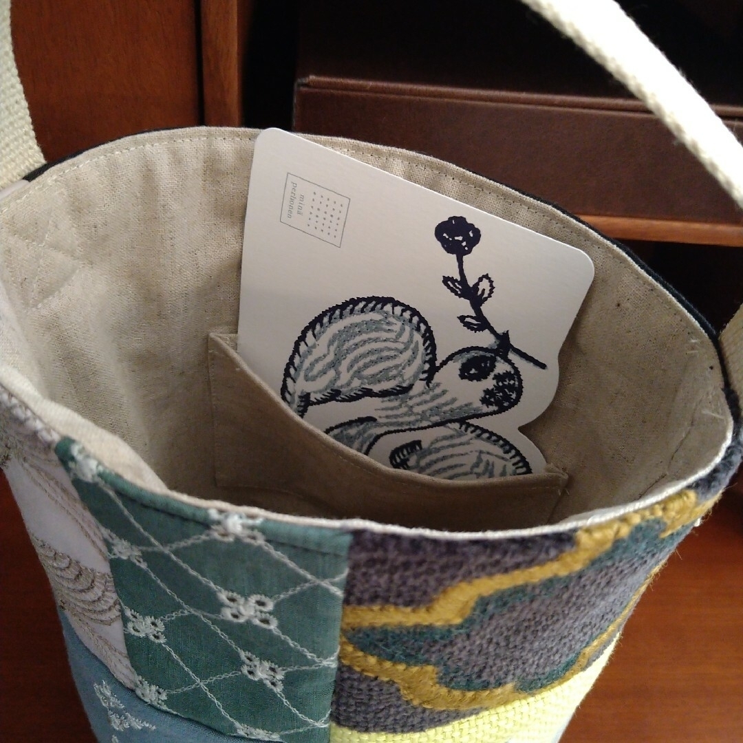new❣ パッチワークのbucket bag ☆ ミナペルホネン ハンドメイド 5
