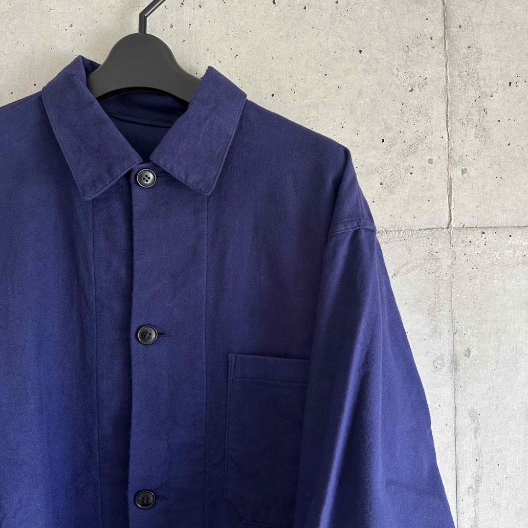 【22AW】COMOLI　コットンネル ワークジャケット Loyal Blue