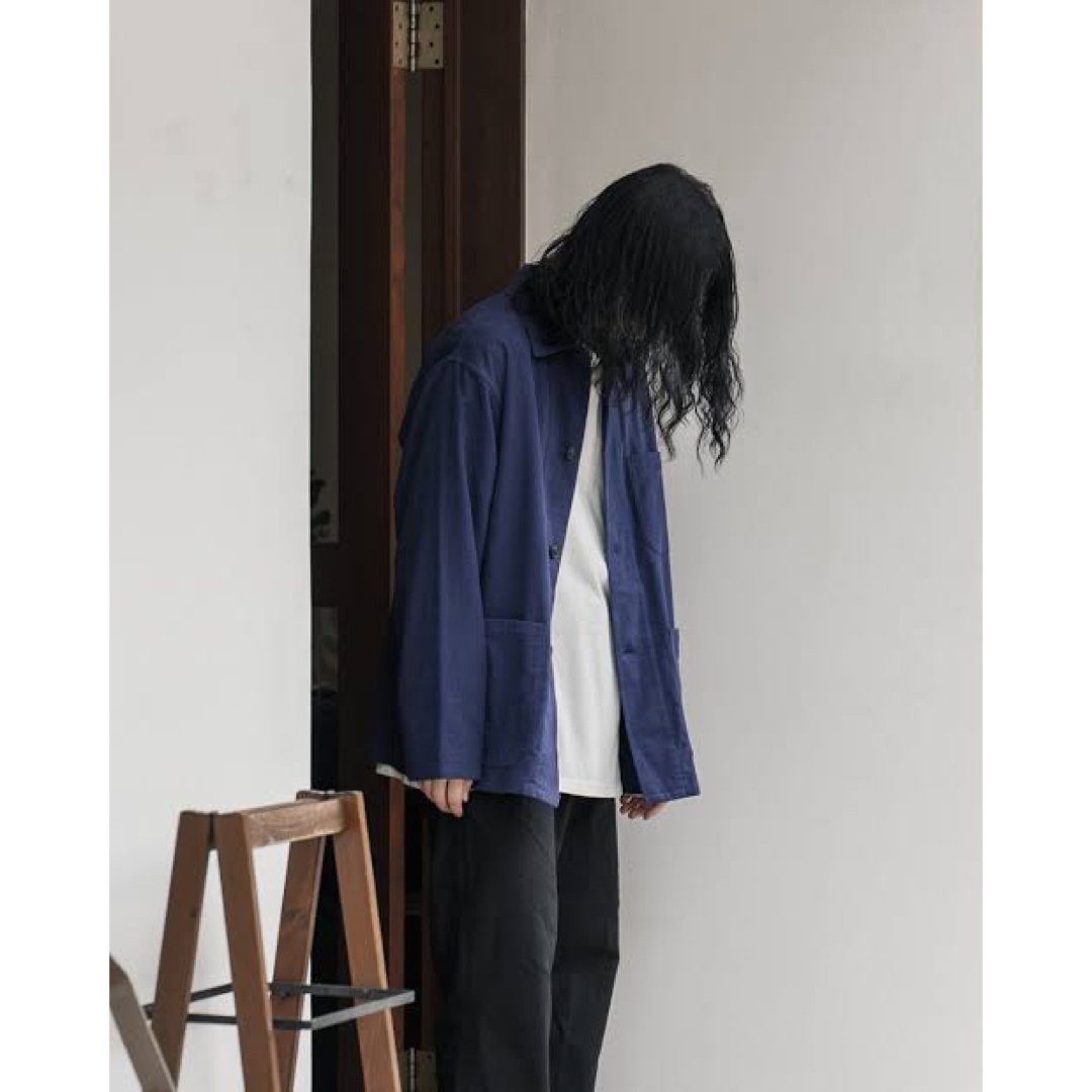 【22AW】COMOLI　コットンネル ワークジャケット Loyal Blue