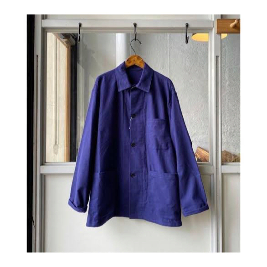 【22AW】COMOLI　コットンネル ワークジャケット Loyal Blue