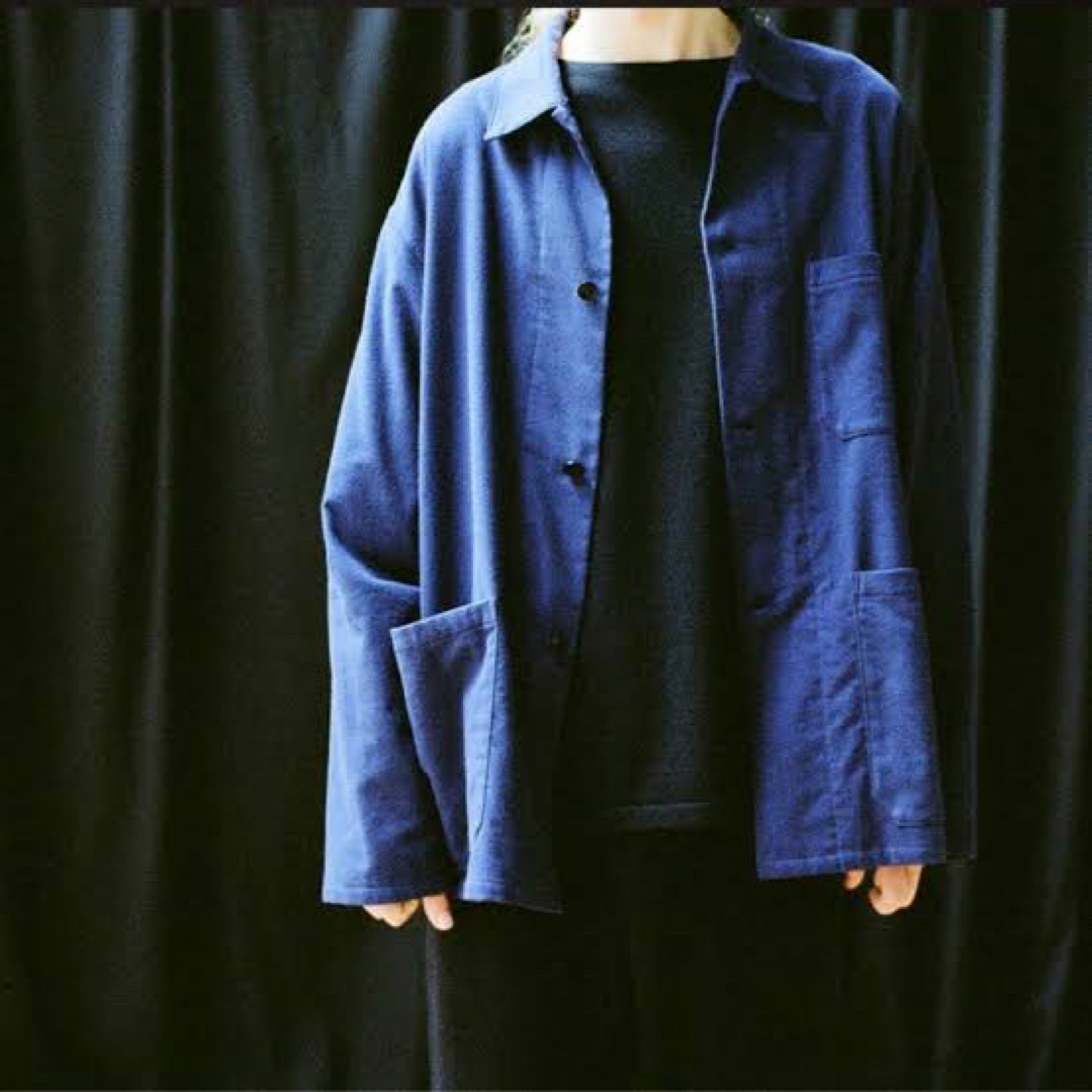 【22AW】COMOLI　コットンネル ワークジャケット Loyal Blue