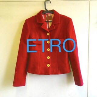 エトロ(ETRO)のETRO エトロ 赤 ウール ジャケット(テーラードジャケット)