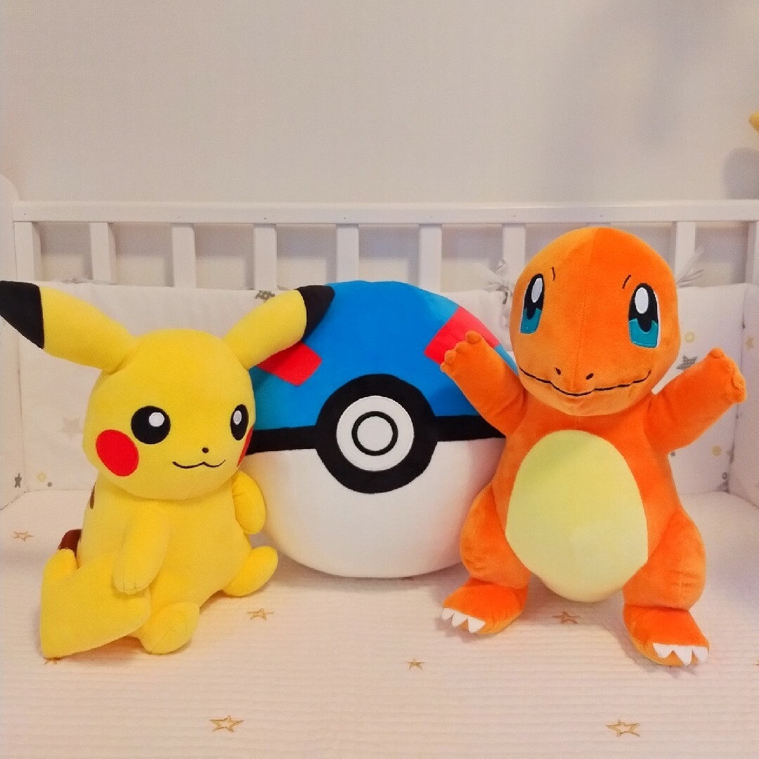 ポケモン(ポケモン)のピカチュウ＆ハイパーボールのセット エンタメ/ホビーのおもちゃ/ぬいぐるみ(キャラクターグッズ)の商品写真