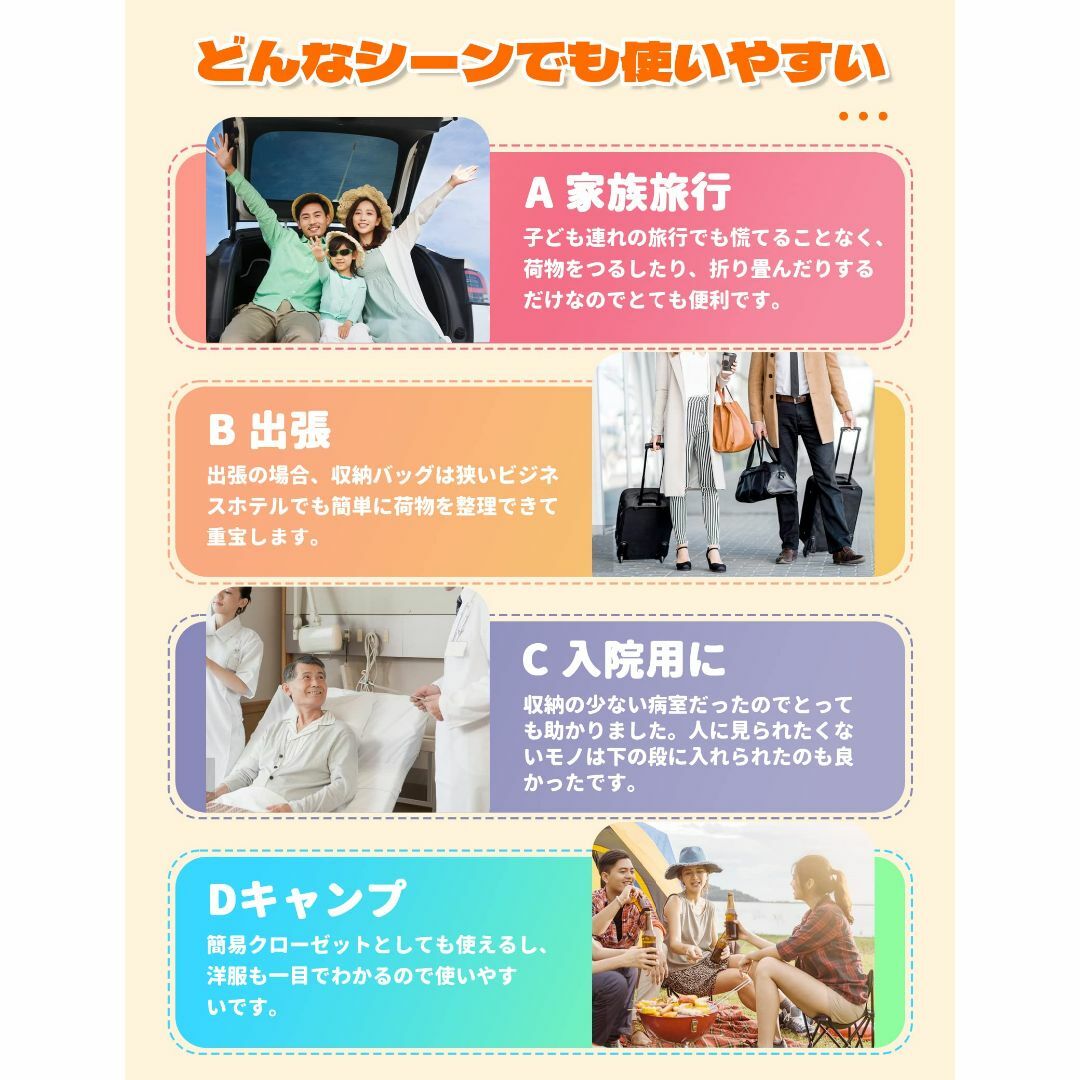 【折りたたみハンガー2個付き】 トラベルポーチ 吊り下げ 収納ボックス 大容量  インテリア/住まい/日用品の日用品/生活雑貨/旅行(旅行用品)の商品写真