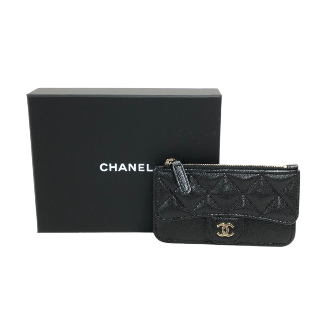 シャネル CHANEL クラシックカードホルダー AP2570  ブラック ゴールド金具 キャビアスキン レディース カードケース