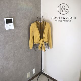 ビューティアンドユースユナイテッドアローズ(BEAUTY&YOUTH UNITED ARROWS)のユナイテッドアローズ　1度着用　カーディガン　イエロー(カーディガン)