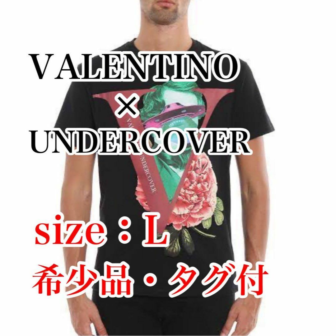 希少・タグ付　VALENTINO×UNDERCOVER　フェイスローズTシャツLLcolor