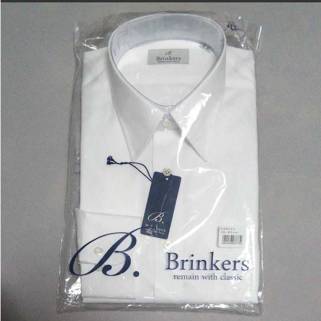 新品約1万円☆brinkers長袖ワイシャツ ドレスシャツ白 38-80形態安定