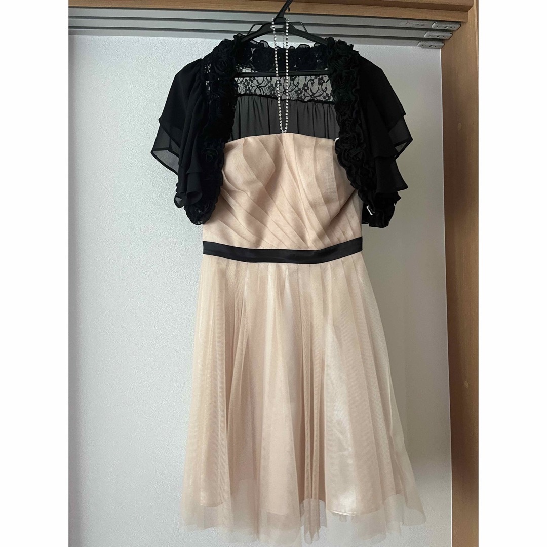 【美品】チュールドレス・ショールセット レディースのフォーマル/ドレス(ミディアムドレス)の商品写真