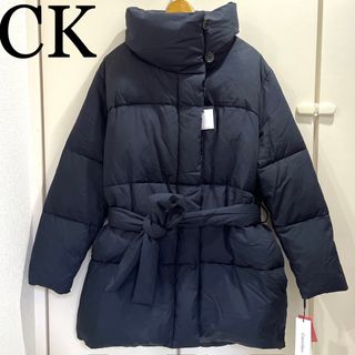 カルバンクライン(Calvin Klein)のCK カルバン クライン 新品 黒コート ダウンジャケット ミドル ダウンコート(その他)