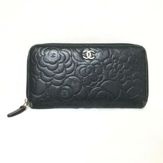 CHANEL - シャネル 長財布 カメリア 黒 ラムスキンの通販 by ブラン