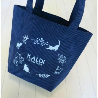 カルディ(KALDI)の【新品・未使用】カルディ　トートバッグ　猫の日　ネイビー(トートバッグ)