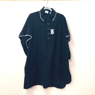 バーバリー(BURBERRY)のバーバリー BURBERRY TB ロゴ バイカラー 8015131 羽織 トップス ポンチョ コットン ブラック(ポンチョ)