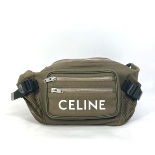 セリーヌ(celine)のセリーヌ CELINE ラージ ジップ付きトレッキング ベルトバッグ 198682DO8 ショルダーバッグ クロス ボディバッグ キャンバス カーキ 美品(ボディーバッグ)