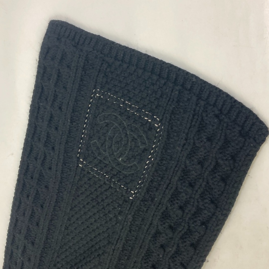 幅20cm【美品】CHANEL カシミヤ100%　マフラー　チェーン　ココマーク　ブラック