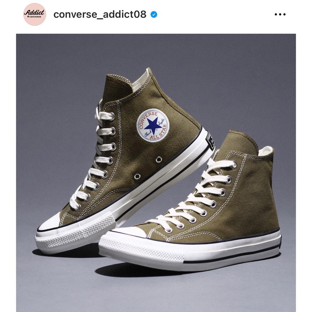 CONVERSE(コンバース)の27.5cm オリーブ　Addict CHUCK TAYLOR HI カーキ メンズの靴/シューズ(スニーカー)の商品写真