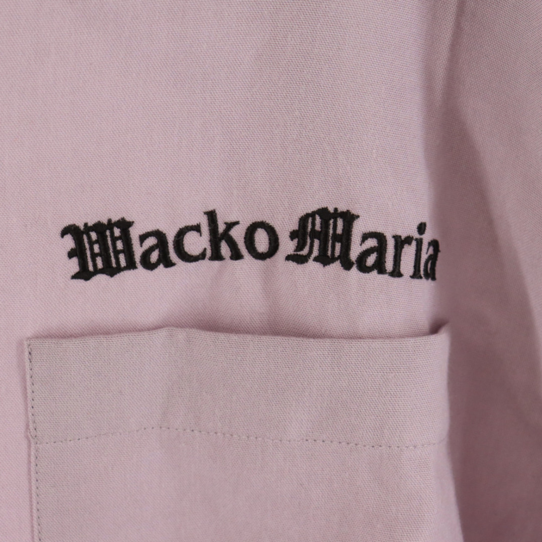 WACKO MARIA ワコマリア 23AW 50'S OPEN COLLAR SHIRT ロゴ刺繍オープンカラー長袖シャツ パープル  23FW-WMS-OC10