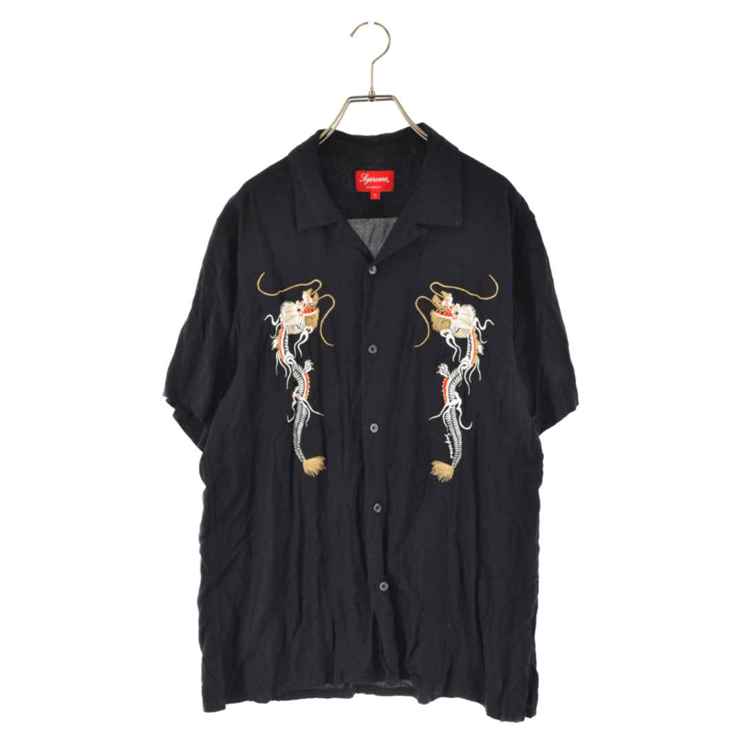 SUPREME シュプリーム 18AW Dragon Rayon Shirt ドラゴン刺繍 レーヨン 半袖シャツ ブラック