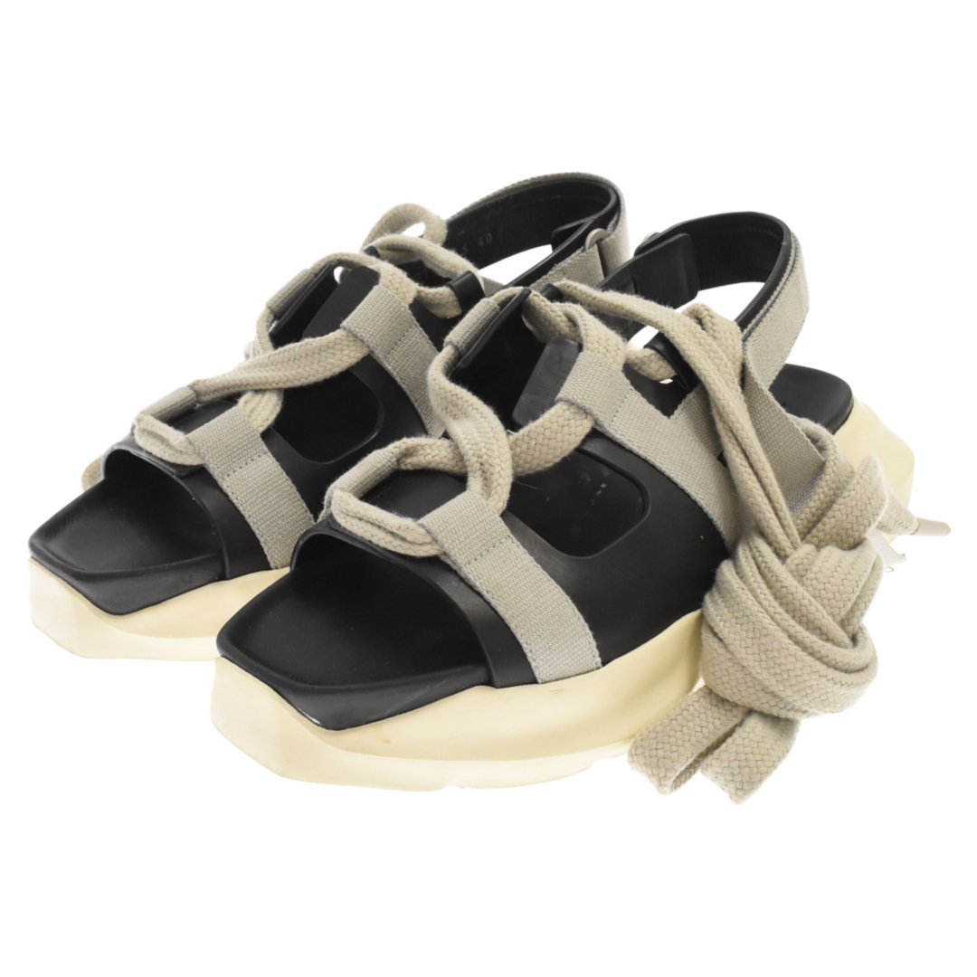 Rick Owens リックオウエンス GETH SANDAL RU01C4815 ゲス レザーレースアップサンダル シューズ ブラック Rick Owens リックオウエンス GETH SANDAL RU01C4815 ゲス レザーレースアップサンダル シューズ ブラック