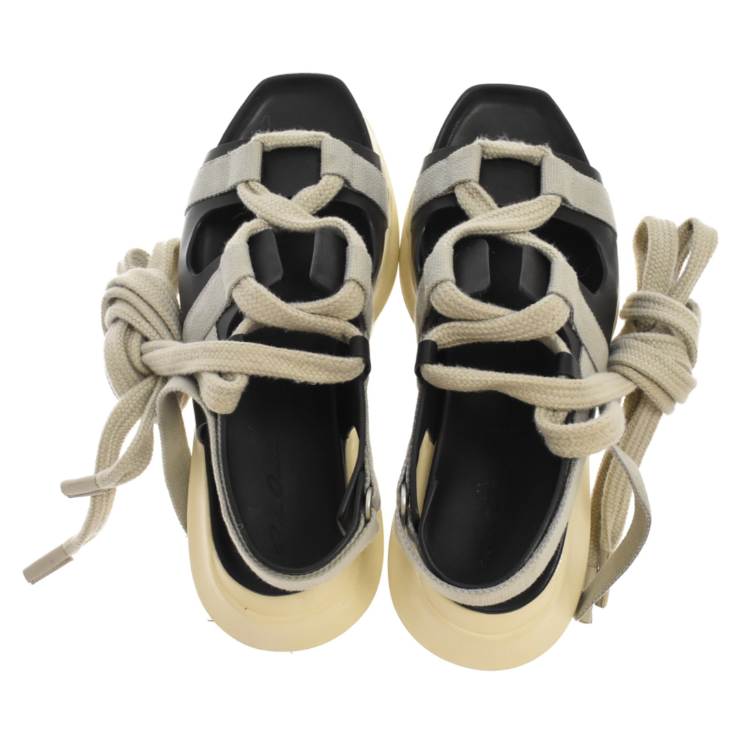 Rick Owens リックオウエンス GETH SANDAL RU01C4815 ゲス レザーレースアップサンダル シューズ ブラック Rick Owens リックオウエンス GETH SANDAL RU01C4815 ゲス レザーレースアップサンダル シューズ ブラック
