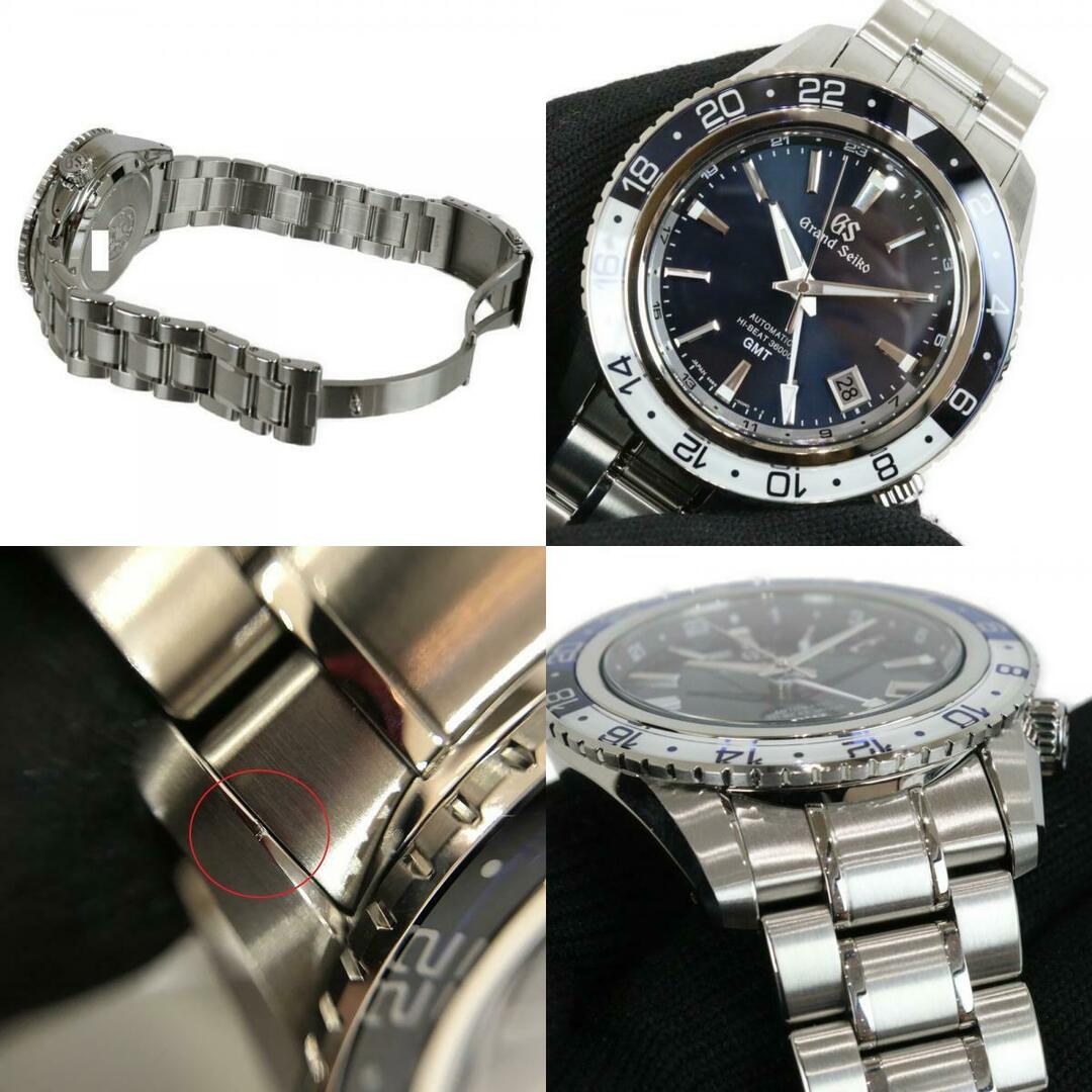 【OH済】Grand Seiko　グランドセイコー　メカニカルハイビート　36000GMT　SBGJ237　自動巻き　デイト　SS　革ベルと　ブルー　ホワイト　メンズ　腕時計松前R56号店