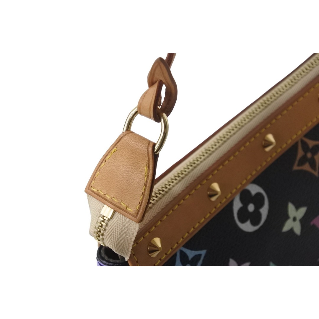 極美品 LOUIS VUITTON ルイヴィトン ハンドバッグ ポシェットアクセソワール モノグラム ノワール M92648 ゴールド金具  56179