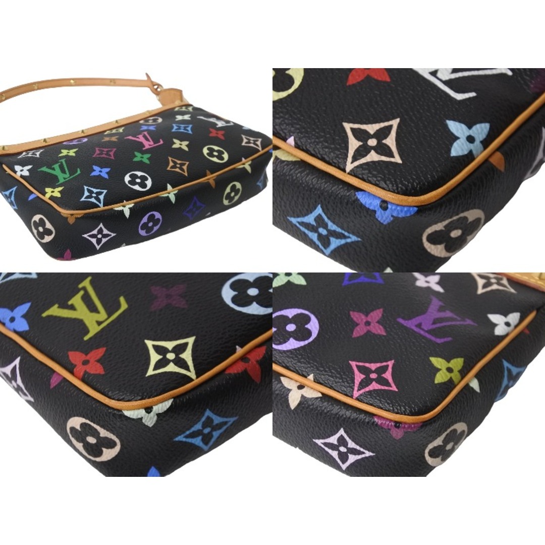 極美品 LOUIS VUITTON ルイヴィトン ハンドバッグ ポシェットアクセソワール モノグラム ノワール M92648 ゴールド金具  56179