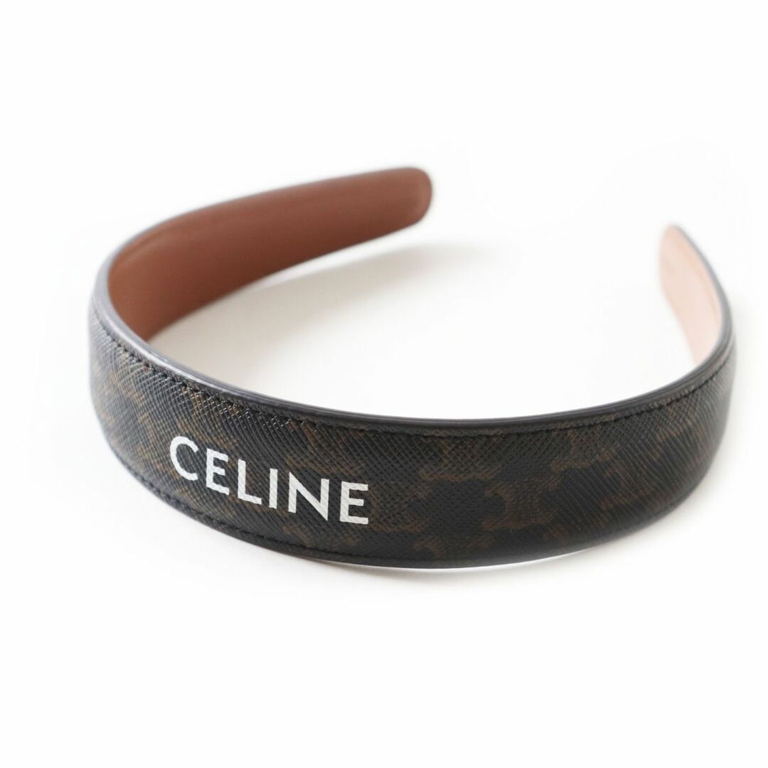 未使用 展示品 セリーヌ CELINE ロゴ ヘッドバンド カチューシャ べっ甲柄 プラスチック ダークハバナ ゴールド 46Y376CEA VLP 90208370