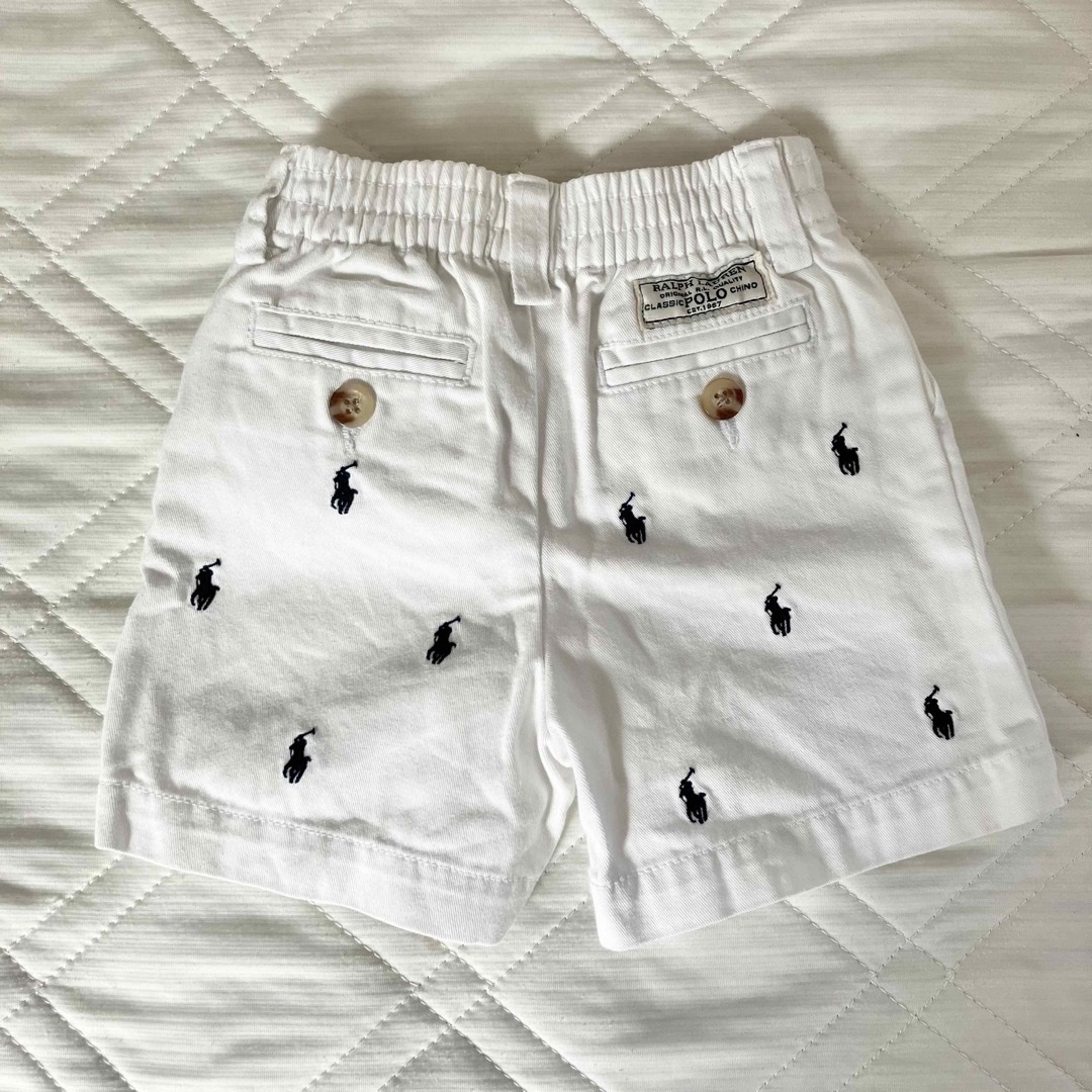 POLO RALPH LAUREN(ポロラルフローレン)の【美品】polo ラルフローレン　ホワイト　ハーフパンツ　12M 80　 キッズ/ベビー/マタニティのベビー服(~85cm)(パンツ)の商品写真