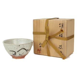 西岡 小十 絵唐津茶碗 灰色系  記念 お祝い 置物 プレゼント 贈り物 焼き物　工芸品 【中古】 松前R56号店(その他)