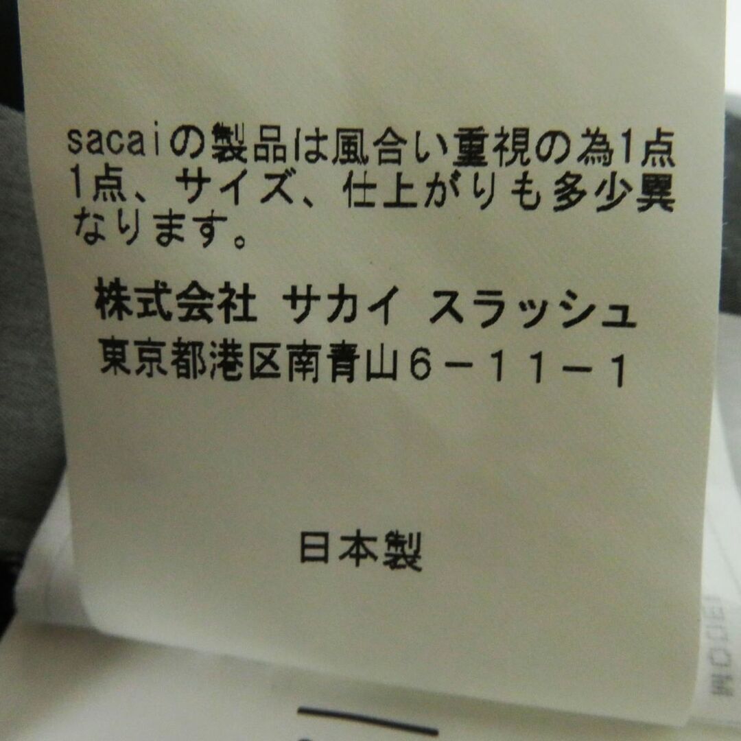 極美品◎正規品 日本製 sacai サカイ 18-03985 レディース バックレースアップ 半袖 ワンピース／チュニック ブロックチェック柄 黒×白 1 8