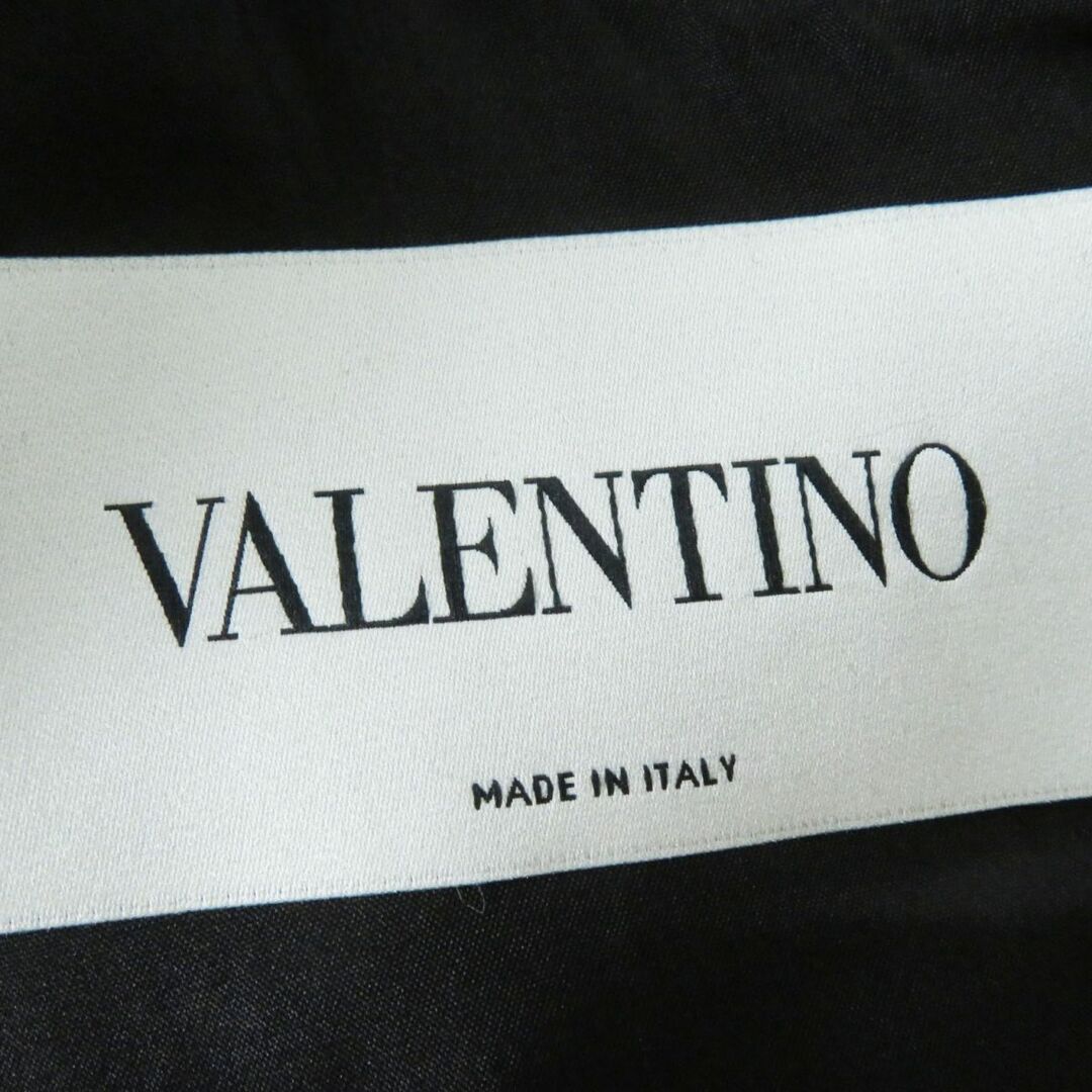 美品◎正規品 VALENTINO ヴァレンティノ KB3VA6X61CF サイドリボンデザイン シルク混 ノースリーブ ロング丈 フレアワンピース 黒 44 伊製 6