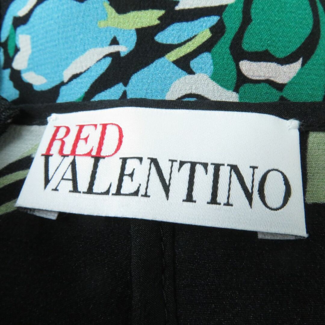 RED VALENTINO(レッドヴァレンティノ)の極美品☆正規品 RED VALENTINO レッドヴァレンティノ 花柄デザイン シルク100％ ロング丈 ワンピース/ドレス ブラック×マルチカラー 40 レディースのワンピース(ロングワンピース/マキシワンピース)の商品写真