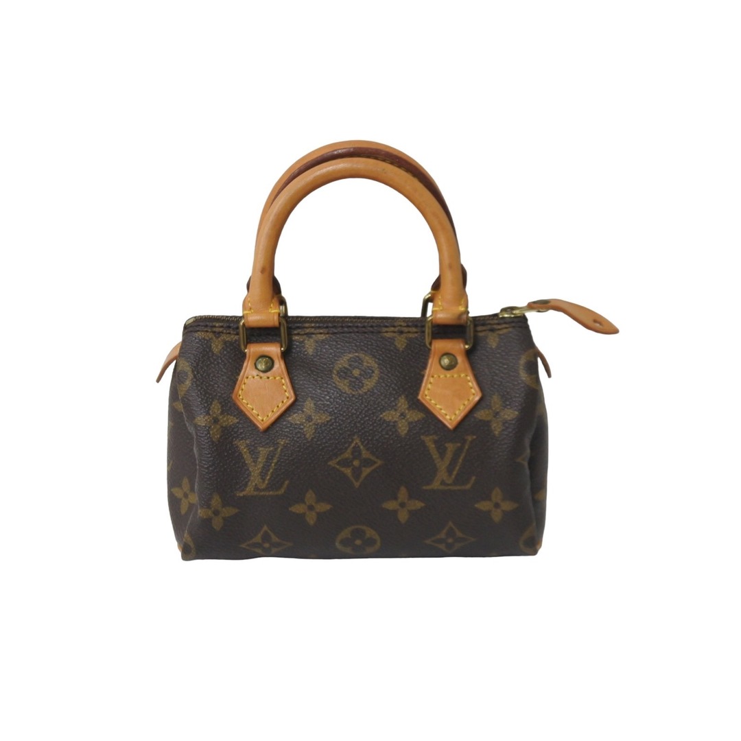 LOUIS VUITTON ルイヴィトン ミニスピーディ ボストンバッグ モノグラム M41534 PVC ブラウン ゴールド 美品  56089