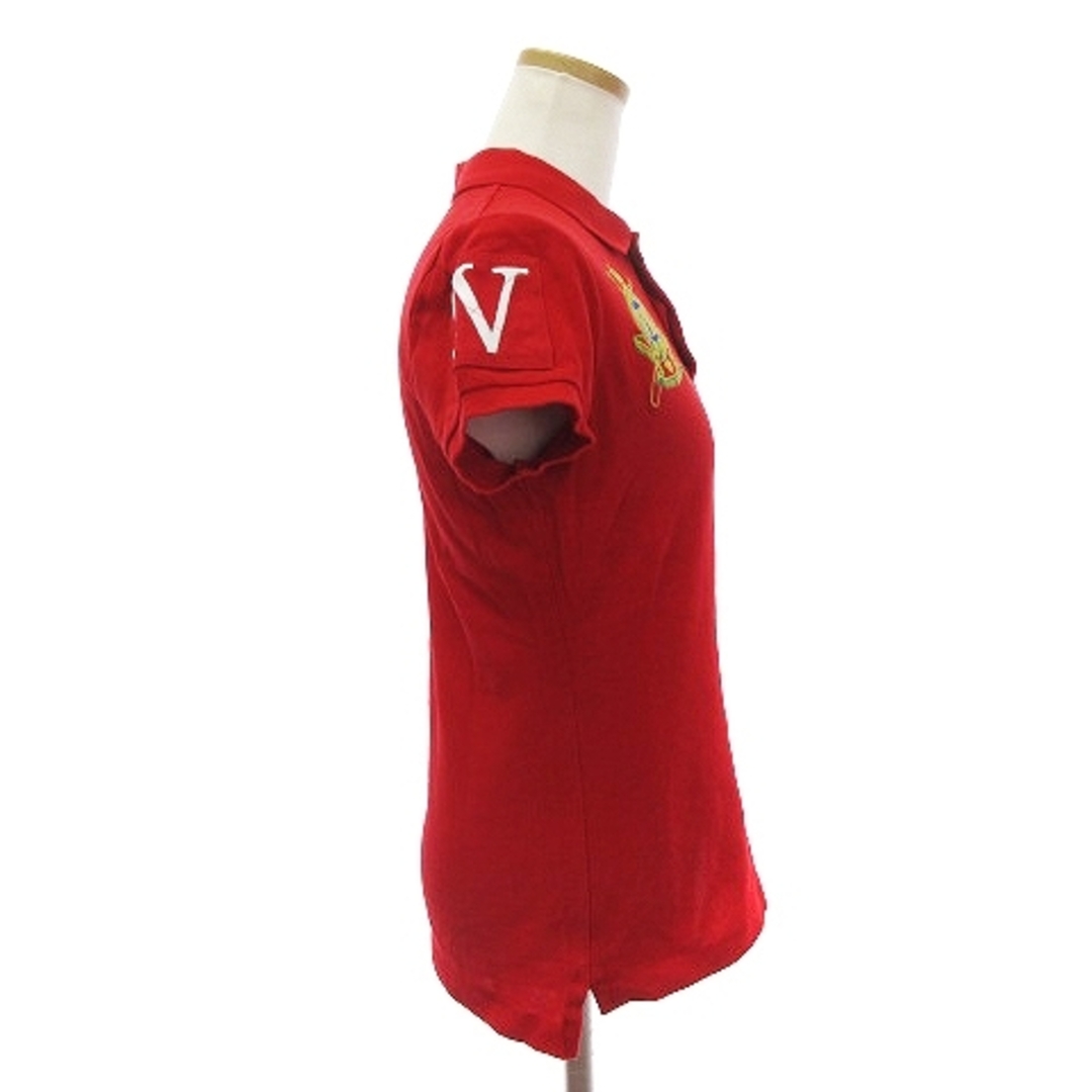 Ralph Lauren(ラルフローレン)のポロシャツ 半袖 ビッグポニー 刺繍 コットン 赤 M レディースのトップス(ポロシャツ)の商品写真