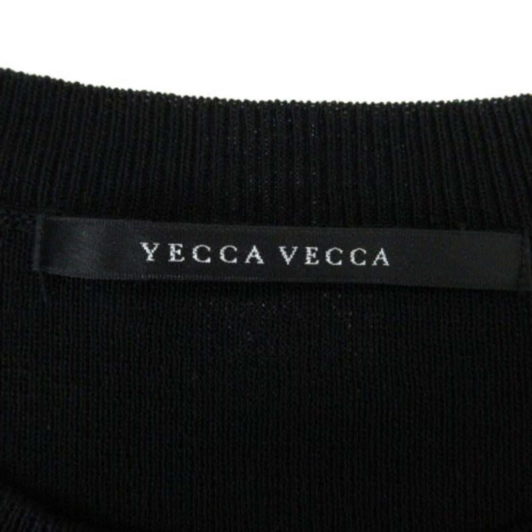 YECCA VECCA(イェッカヴェッカ)のイェッカヴェッカ アシメレイヤード ニット フレンチスリーブ ブラック ブラウン レディースのトップス(ニット/セーター)の商品写真