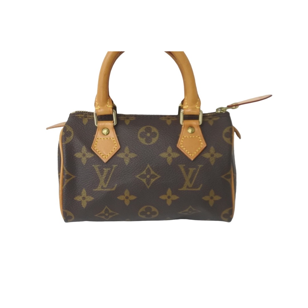 LOUIS VUITTON ルイヴィトン ミニスピーディ ボストンバッグ モノグラム M41534 PVC ブラウン ゴールド 美品  56088