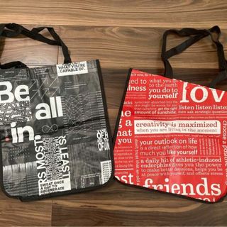 ルルレモン(lululemon)のルルレモン Lululemon ショッパー エコバッグ 黒＆赤 2個セット(ショップ袋)