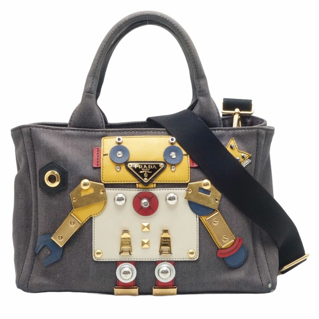 PRADA - PRADA プラダ カナパ ロボット 1BG439 2Wayバッグ デニム BLU