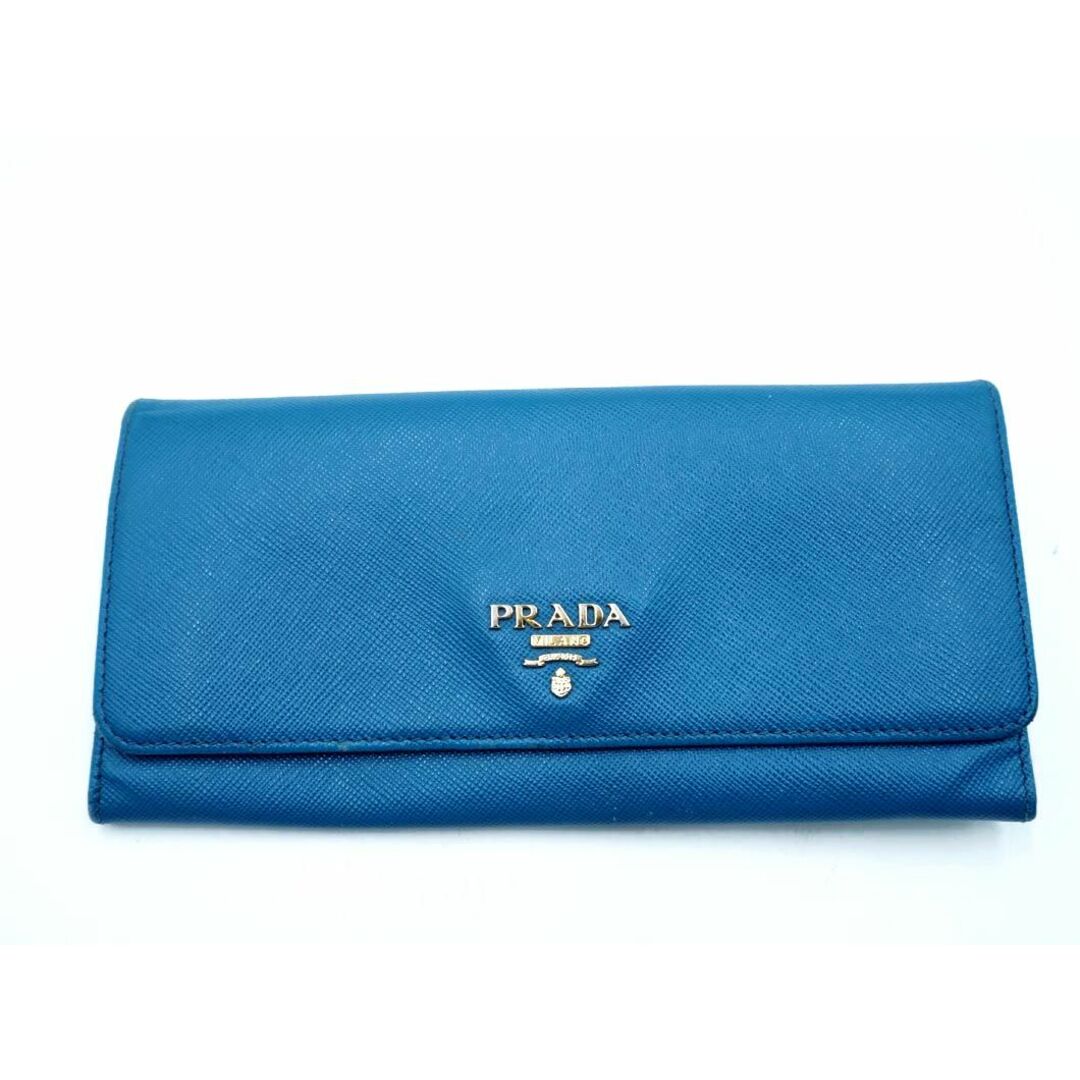 PRADA - PRADA プラダ サフィアーノ 長 財布 青 □□◎レディースの
