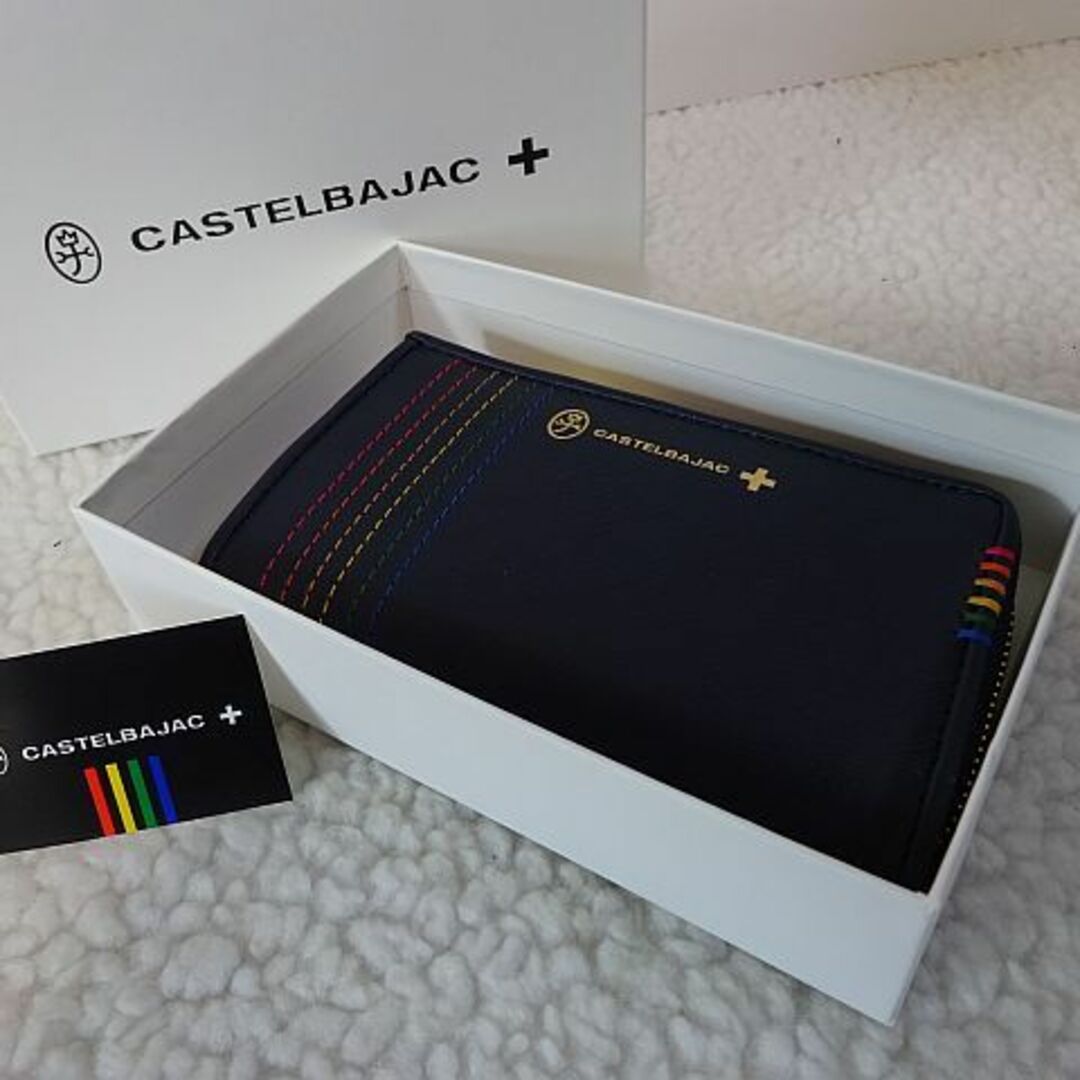 【新品本物】CASTELBAJAC L字ファスナー財布/紺 ￥12,100